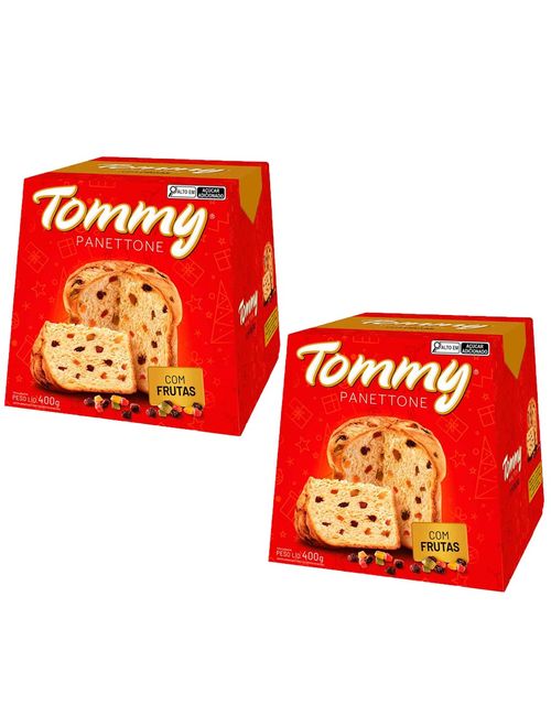 Kit com 2 Panettone Frutas 400g - Tommy