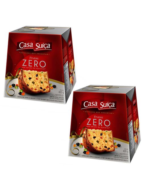 Kit com 2 Panettone Zero Frutas 400g - Casa Suíça