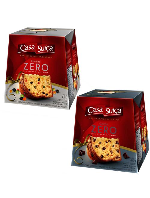 Kit com 1 Panettone Zero Frutas + 1 Zero Gotas 400g - Casa Suiça