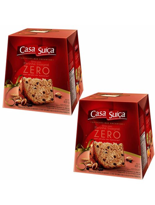 Kit com 2 Panettone Zero Integral Frutas 400g - Casa Suíça