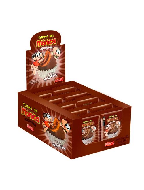 Pão de Mel Turma da Mônica Brigadeiro 40g c/10 - Perrotta