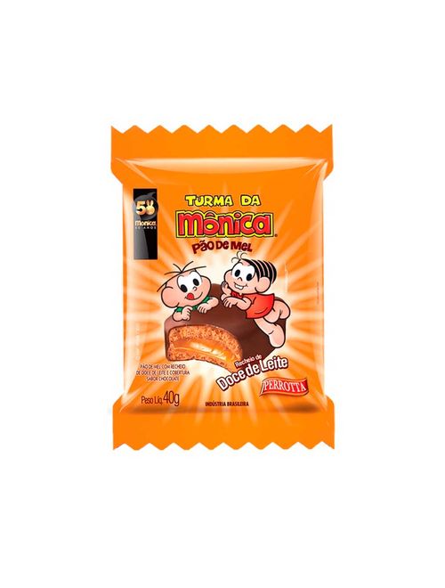 Pão de Mel Turma da Mônica Doce de Leite 40g c/10 - Perrotta