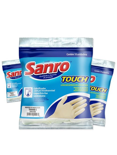 Luvas Touch Descartavéis Média c/10 - Sanro