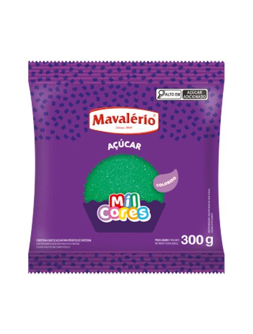 Açúcar Cristal Verde Mil Cores 300g - Mavalério