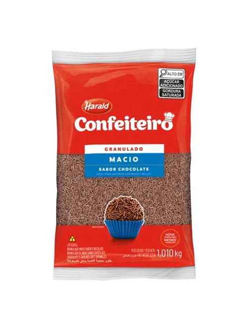Granulado Chocolate Confeiteiro Macio 1,01kg - Harald