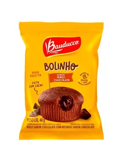 Bolinho Duplo Chocolate Recheio Chocolate 40g - Bauducco