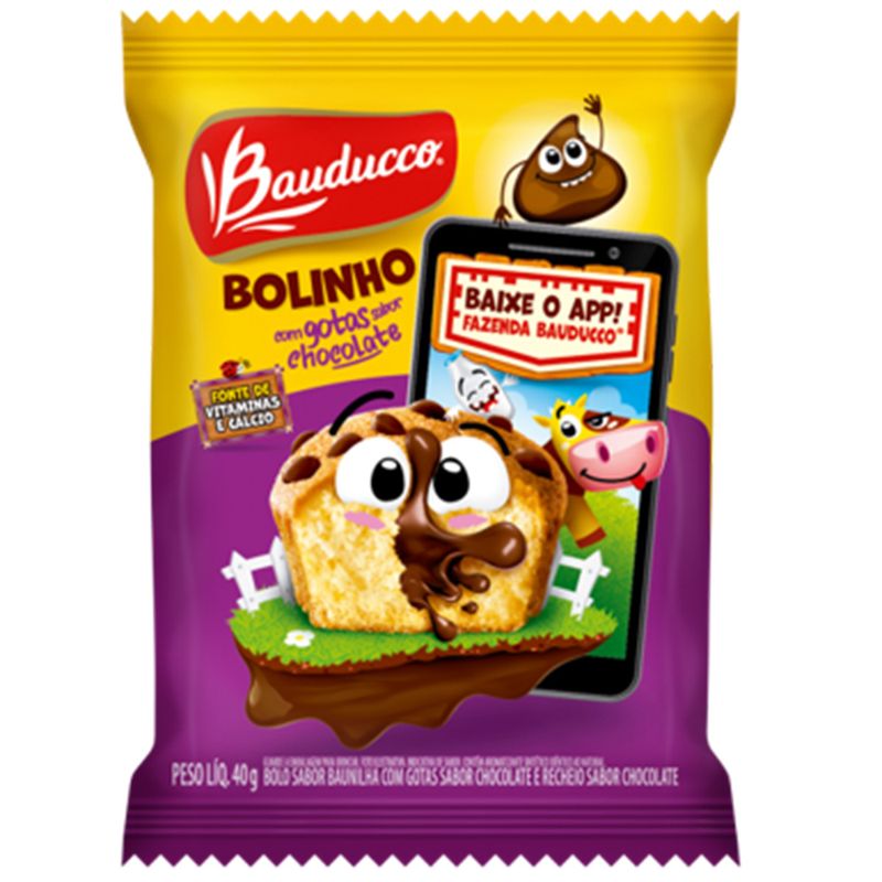 BOLINHO SABOR BAUNILHA COM RECHEIO DE MORANGO C/14 BAUDUCCO