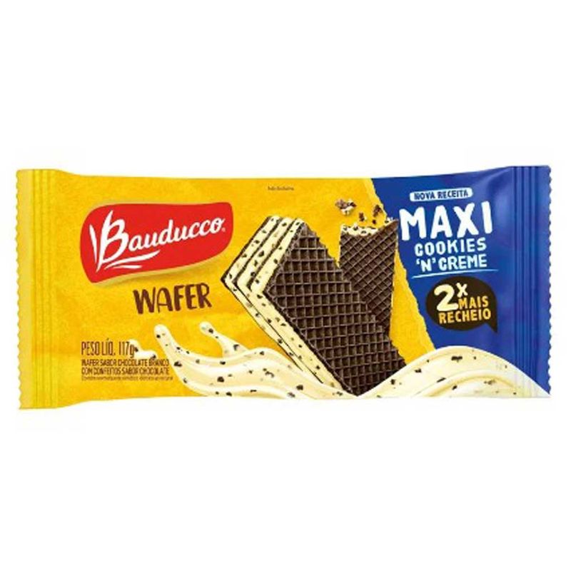 BISCOITO BAUDUCCO WAFER SABOR CHOCOLATE C/ AVELÃ 140G