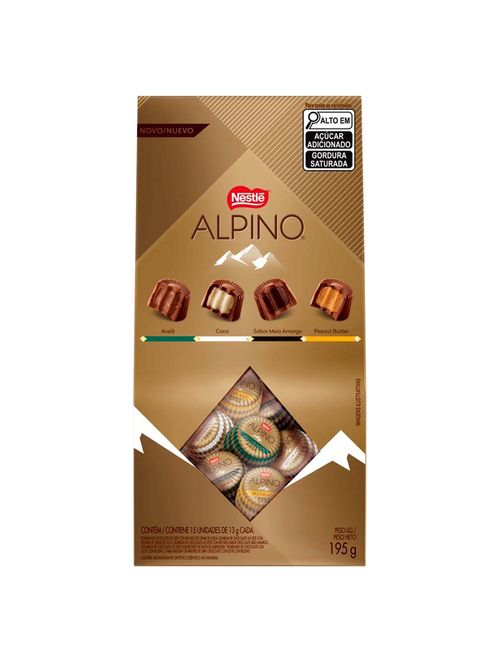 Chocolate Bombom Alpino Recheado Sortido 195g - Nestlé