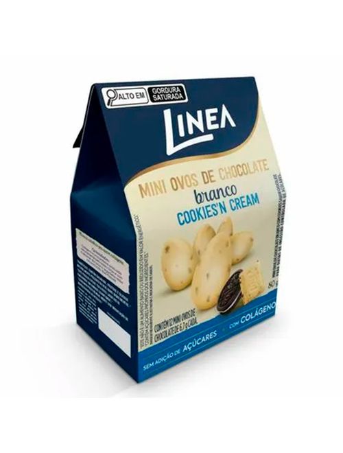 Mini Ovos de Páscoa Chocolate Branco Cookies n Cream Sem Açúcar c/12 - Linea