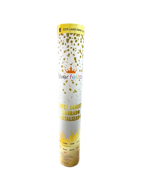 Lança Confetes Dourado Metalizado - Silver Festas