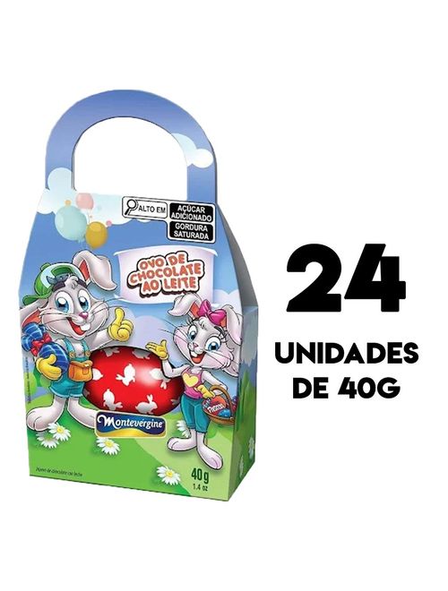 Cestinho Páscoa com Ovinho de Chocolate 40g c/24 - Montevérgine