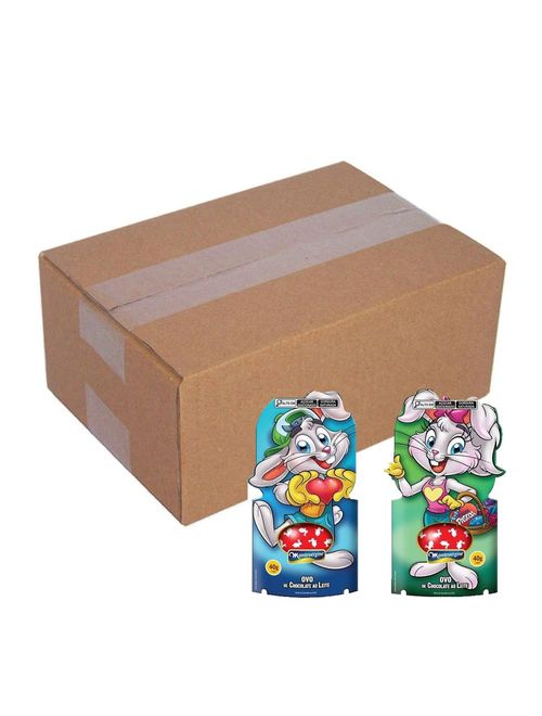 Coelho/Coelha Páscoa com Ovinho de Chocolate 40g c/24 - Montevérgine