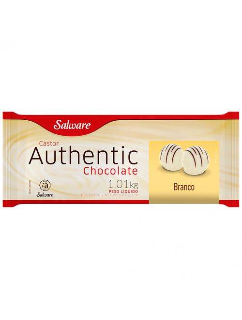 Barra de Chocolate Fracionado Branco Zero Açúcar Authentic 1,01kg - Salware