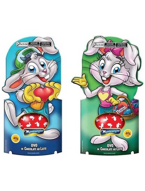 Coelho/Coelha Páscoa com Ovinho de Chocolate 40g - Montevérgine