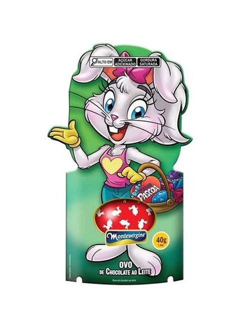 Coelho/Coelha Páscoa com Ovinho de Chocolate 40g - Montevérgine