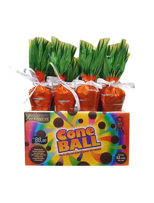 Cone Ball Casquinha Chocolate ao Leite Crocante 80g c/12 - Viermon