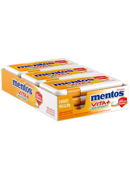 Pastilha Mentos Clear Breath Vita+ OrangeMint c/9 - Perfetti