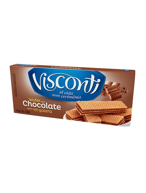Biscoito Wafer Recheado Chocolate 120g - Visconti