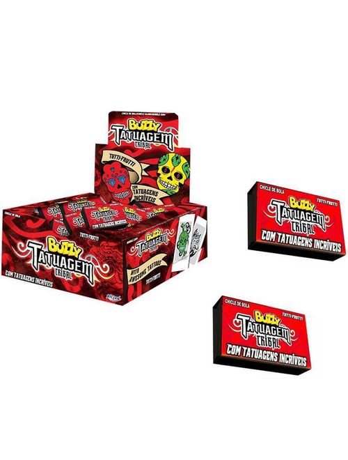 Chiclete Buzzy Tatuagem Tribal Tutti Frutti c/90 - Riclan