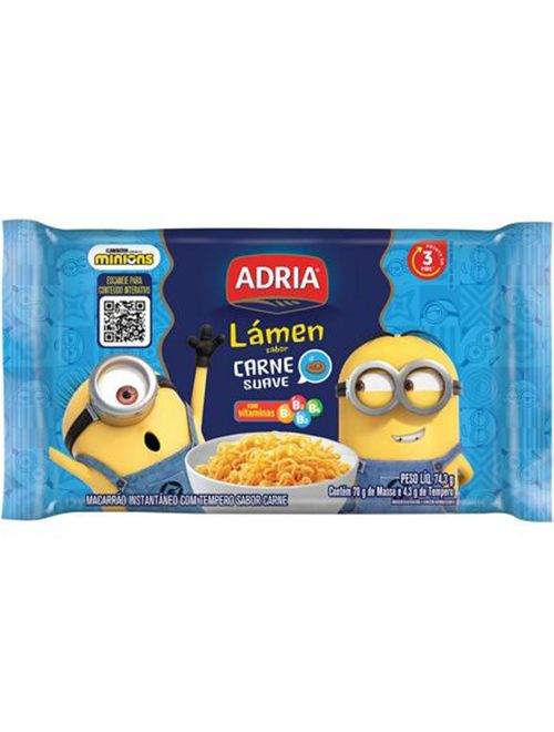 Macarrão Instantâneo Lámen Carne Suave 74,3g - Adria