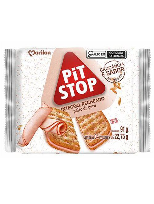 Biscoito Pit Stop Recheado Peito de Peru 91g - Marilan