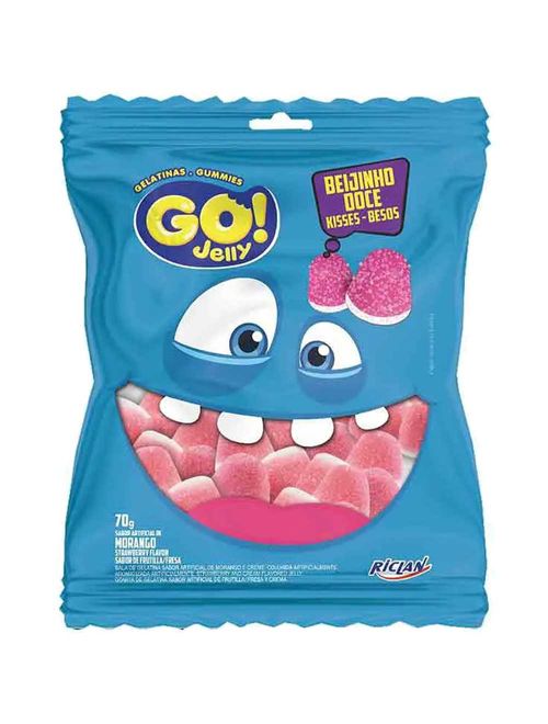 Bala de Gelatina Go! Jelly Beijinho Doce 70g - Riclan