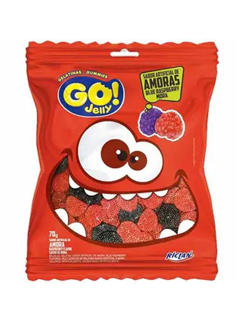 Bala de Gelatina Go! Jelly Amoras 70g - Riclan