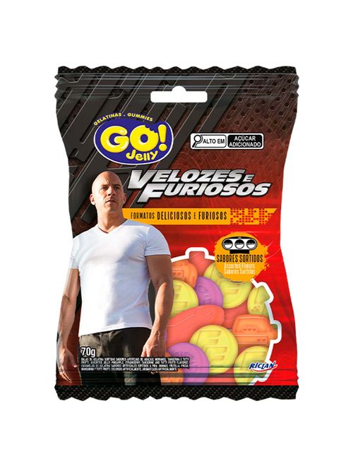 Bala de Gelatina Go! Jelly Velozes e Furiosos 70g - Riclan