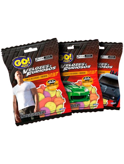 Bala de Gelatina Go! Jelly Velozes e Furiosos 70g - Riclan