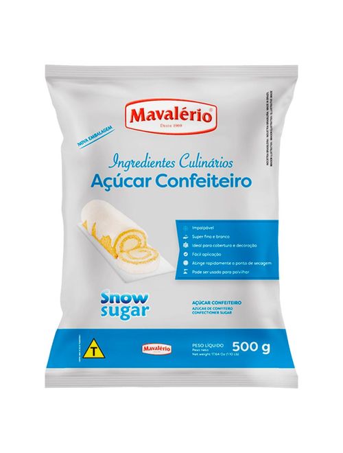 Açúcar Confeiteiro Snow Sugar 500g - Mavalério