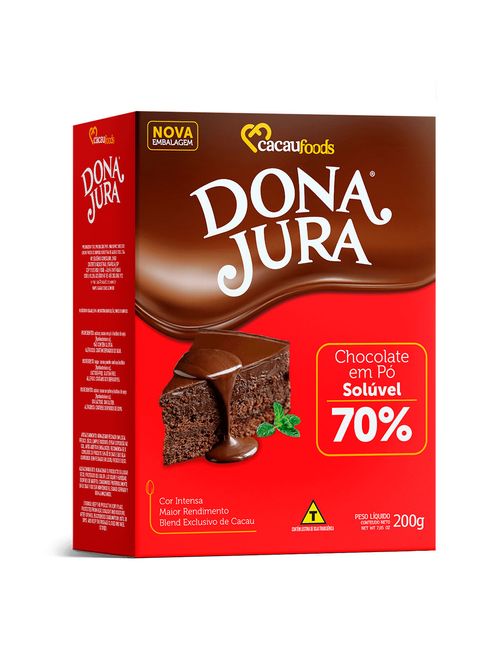 Chocolate em Pó 70% Dona Jura 200g - Cacau Foods