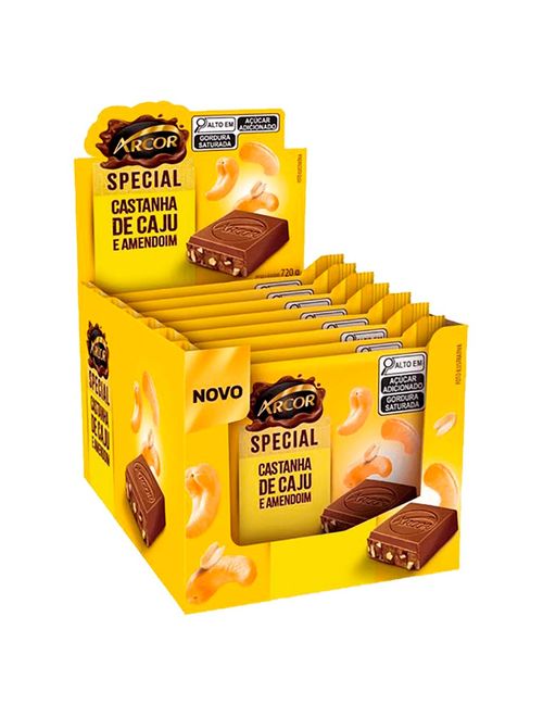 Tablete de Chocolate Castanha de Caju e Amendoim Special 60g c/12 - Arcor