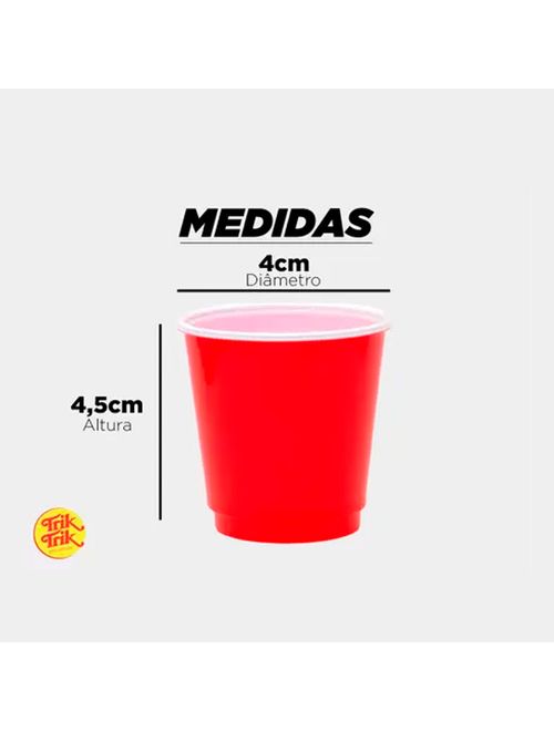Copo Shot Americano Vermelho 30ml c/10 - Trik Trik