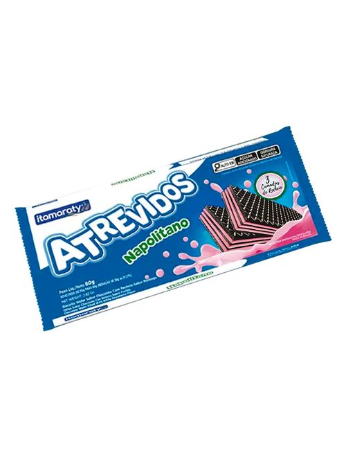 Biscoito Wafer Recheado Atrevidos Napolitano 80g - Itamaraty