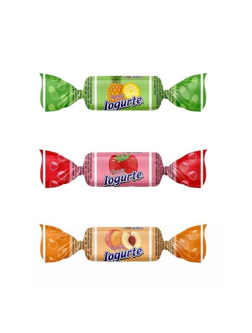 Bala Mastigável Happy Iogurte Frutas Sortida 500g - Florestal