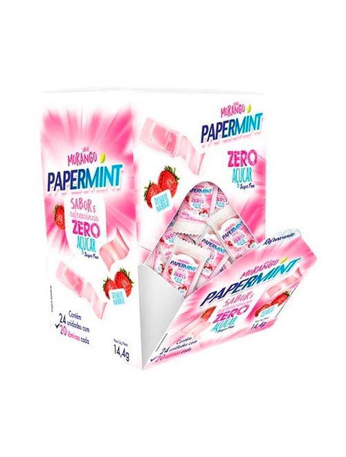 Lâmina Refrescante Papermint Morango c/24 - Danilla