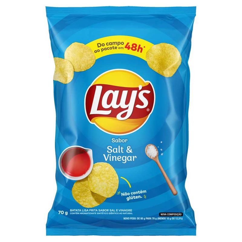 Batata-Lays-Salt---Vinegar-70g---Elma-Chips