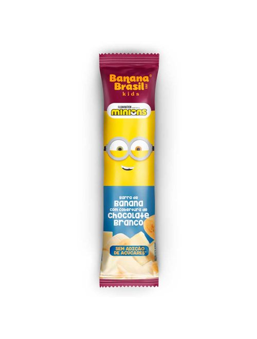 Barrinha Banana Cobertura Chocolate Branco 22g - Banana Brasil