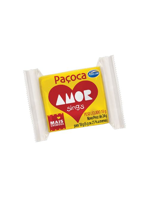 Paçoca Amor Sings 18g c/30 - Arcor