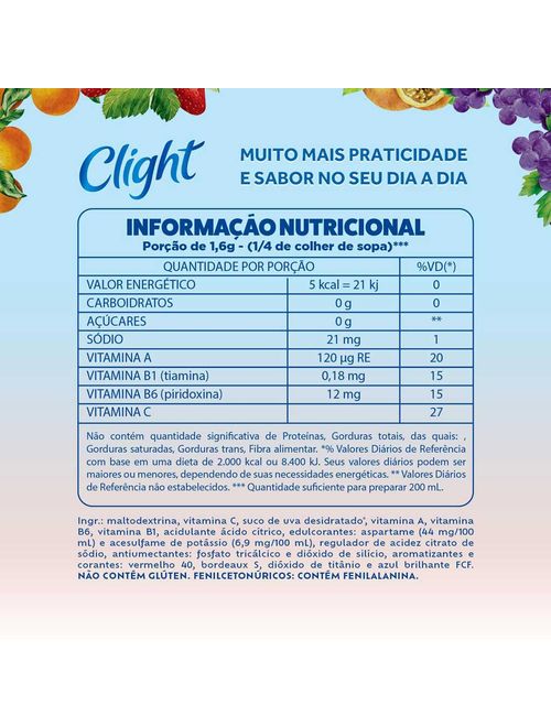 Suco em Pó Uva c/15 - Clight