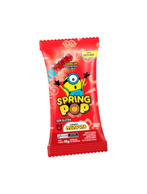 Pirulito Mola Spring Pop Minions Sortido com Tattoo c/36 - BeneVia