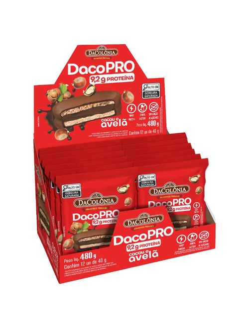DacoPRO Alfajor Proteico Cacau e Avelã c/12 - DaColônia