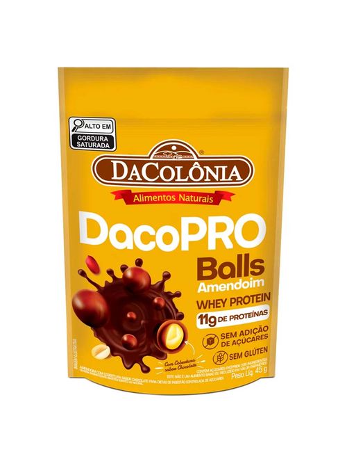 DacoPRO Balls Amendoim Proteico 45g - DaColônia
