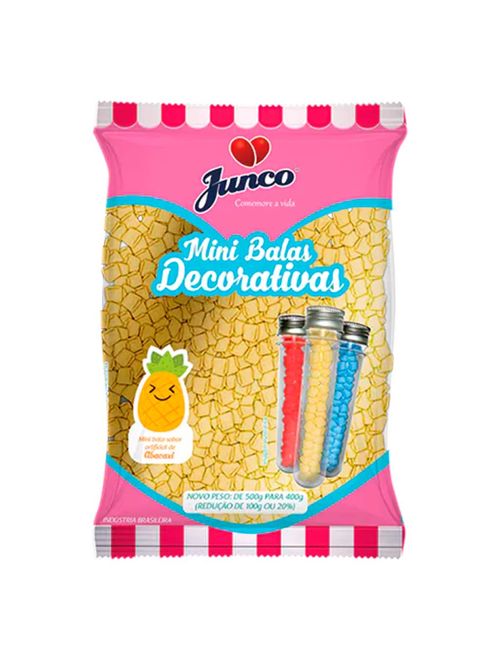Mini Bala Decorativa Amarela Abacaxi 400g - Junco