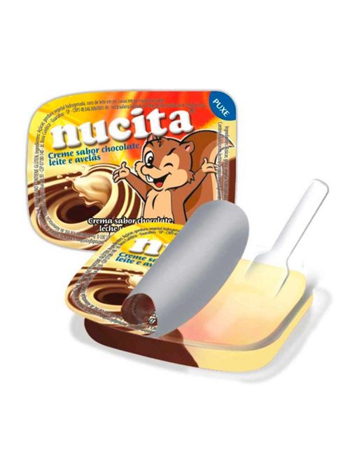Creme Chocolate com Avelã e Leite Bicolor 10g c/48 - Nucita