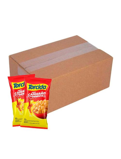 Kit 24 Salgadinhos Torcida Camarão com Pimenta 60g - Lucky