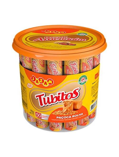 Paçoca Rolha Tubitos c/50 - Jazam