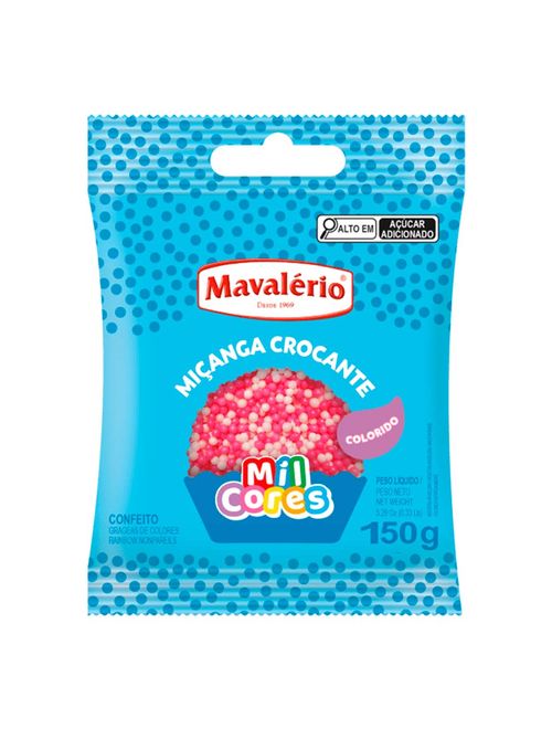 Confeito Miçanga Rosa e Branco n0 150g - Mavalério