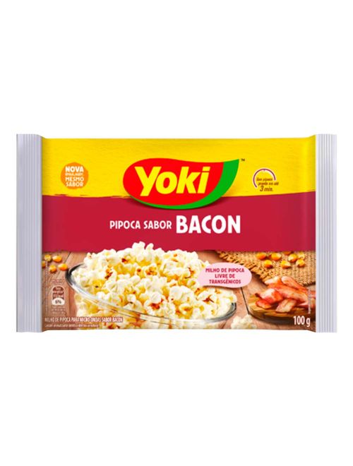 Pipoca para Microondas Pop Corn Bacon 100g - Yoki